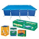 Ver imagem 3 de Piscina Estruturada Premium 5000 Litros Retangular PVC Capa Forro Filtro 2200L-H 220V Azul Mor