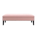 Ver imagem 2 de Banco Sofia 1,40m com Tachas Suede Rosa Bebe - Inova Decor Inova Decorações