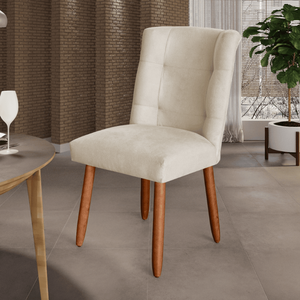 Kit 4 Cadeiras Sala de Jantar Cozinha Estofada Paris Reforçada Suede Cinza - Twdecora
