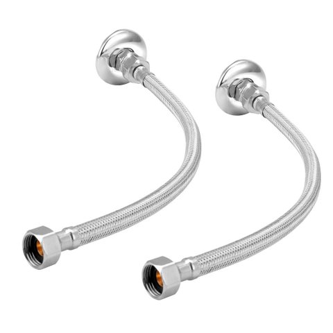 Kit 2 Engate Mangueira Flexível Trançado Aço Inox 30 Cm Par