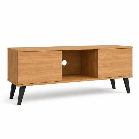 Rack para TV até 55 Polegadas com 2 Portas e Nicho Champagne para Sala - BRV Móveis