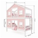 Ver imagem 4 de Beliche Infantil Casinha Dos Sonhos com Fechamento Inferior em Madeira Maciça Rosa/Branco