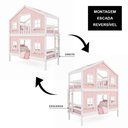Ver imagem 6 de Beliche Infantil Casinha Dos Sonhos com Fechamento Inferior em Madeira Maciça Rosa/Branco