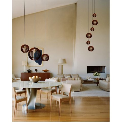 Conjunto Lustres para Sala de Estar e Sala de Jantar Mbm - Marrom