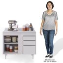 Ver imagem 5 de Balcão Gabinete 100cm com Tampo 2 Portas Luziania Branco - Lumil Lumil Móveis