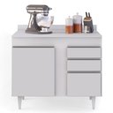 Ver imagem 7 de Balcão Gabinete 100cm com Tampo 2 Portas Luziania Branco - Lumil Lumil Móveis