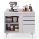 Ver imagem 3 de Balcão Gabinete 100cm com Tampo 2 Portas Luziania Branco - Lumil Lumil Móveis