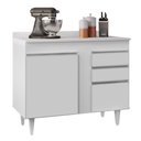 Ver imagem 1 de Balcão Gabinete 100cm com Tampo 2 Portas Luziania Branco - Lumil Lumil Móveis