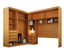Ver imagem 3 de Guarda-Roupa Casal com Cabeceira Queen 4 Portas de Correr 3 Gavetas Florença Espresso Móveis Marrom/Canela