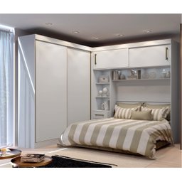 Guarda-Roupa Casal com Cabeceira Queen 4 Portas de Correr 3 Gavetas Florença Espresso Móveis - 1