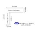 Ver mais imagens de Quarto Modulado Casal com Cabeceira Queen 4 Portas de Correr 3 Gavetas Florença Espresso Móveis Branco