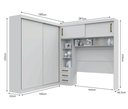 Ver imagem 5 de Quarto Modulado Casal com Cabeceira Queen 4 Portas de Correr 3 Gavetas Florença Espresso Móveis Branco