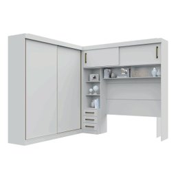 Guarda-Roupa Casal com Cabeceira Queen 4 Portas de Correr 3 Gavetas Florença Espresso Móveis - 3