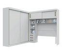 Ver imagem 4 de Quarto Modulado Casal com Cabeceira Queen 4 Portas de Correr 3 Gavetas Florença Espresso Móveis Branco