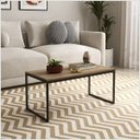 Ver imagem 1 de Mesa Centro Sala Pés de Ferro 60x40 Tampo Mdf Carmin Amadeirado