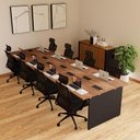 Ver imagem 5 de Mesa de Escritório Estação de Trabalho 8 Lugares 3,60m x 1,20m Pés Painel F5 Office