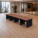 Ver imagem 1 de Mesa de Escritório Estação de Trabalho 8 Lugares 3,60m x 1,20m Pés Painel F5 Office