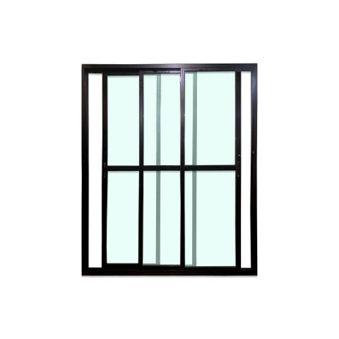 Porta Balcão 3 Folhas Vidro Alumínio Preto 210x200 Linha 25