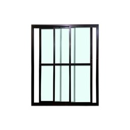 Porta Balcão 3 Folhas Vidro 210x200 Preto Linha 25 - 2