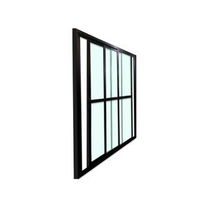 Porta Balcão 3 Folhas Vidro 210x200 Preto Linha 25