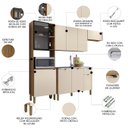 Ver imagem 3 de Cozinha Compacta Balcão com Pia 120cm Laura Plus Soft/freijó Z06 - Mpozenato
