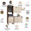 Ver imagem 3 de Cozinha Compacta Balcão com Pia 120cm Laura Plus Soft/freijó Z06 - Mpozenato