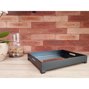 Bandeja Home Hall Luxo Bar Gourmet Bebida B175 Preto