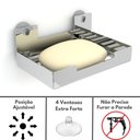 Ver imagem 3 de Porta Sabonete para Banheiro Saboneteira Inox Ventosa Elg