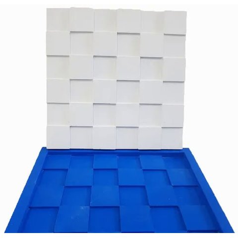 Forma Silicone Gesso Parede 3D - Xadrez