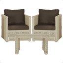 Ver imagem 1 de Mesa Centro e 2 Poltronas Madri Corda Náutica Estofado 9 Trama Original