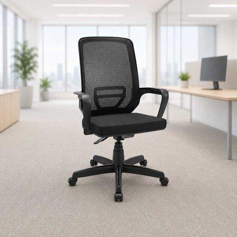 Cadeira de Escritório Ergonômica Diretor Reclinável com Apoio de Braços Motion Preto