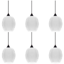 Ver imagem 1 de Kit 6 Pendentes Barril Incolor Brilho Luminaria Teto Preto