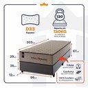 Ver imagem 3 de Cama Box com Colchão Solteiro San Diego Espuma Courino Cinza King House 96cm