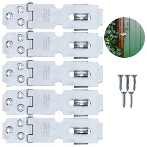 Dobradiça Porta Cadeado Fecho Trinco Zincado 6,5cm para Portão Gaveta Armário | Silvana | Kit 05 Un