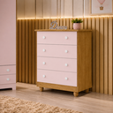 Ver imagem 3 de Conjunto Cômoda e Guarda Roupa Lara Nature Rose MDF Infantil Quarto Menina Organizador Moderno