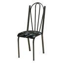 Ver imagem 4 de Kit 8 Cadeiras de Cozinha Alasca Estampado Preto Florido Pés de Ferro Cromo Preto - Pallazio