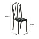 Ver imagem 5 de Kit 8 Cadeiras de Cozinha Alasca Estampado Preto Florido Pés de Ferro Cromo Preto - Pallazio