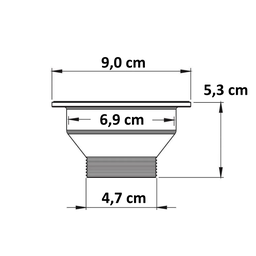 Válvula Pia Cozinha Americana Escoamento 3.1/2" Aço Inox:Cromado - 8