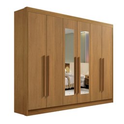 Guarda-Roupa Casal 6 portas New Athos com Espelho D'Doro Móveis - Cinamomo D'Doro Móveis - 1