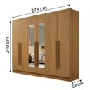 Ver imagem 2 de Guarda-Roupa Casal 6 portas New Athos com Espelho D'Doro Móveis - Cinamomo D'Doro Móveis