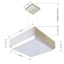 Ver imagem 2 de Lustre para Sala de Jantar Vivare Md-4403 Cúpula em Tecido 45x45cm Cor Linho Bege Bivolt