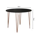 Ver imagem 4 de Mesa Jantar Redonda Preta Hairpin 90cm Elen Base Cobre
