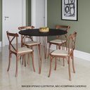 Ver imagem 3 de Mesa Jantar Redonda Preta Hairpin 90cm Elen Base Cobre