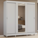 Ver imagem 1 de Guarda-Roupa Casal com Pés 3 Portas de Correr com Espelho Reno Madesa