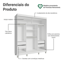 Ver imagem 5 de Guarda-Roupa Casal com Pés 3 Portas de Correr com Espelho Reno Madesa