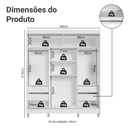 Ver imagem 4 de Guarda-Roupa Casal com Pés 3 Portas de Correr com Espelho Reno Madesa