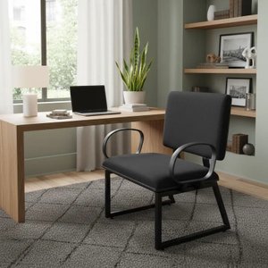 Cadeira Plus Size/obeso Base Reforçada até 200kg Braço Corsa Tecido Jserrano Cor Preto