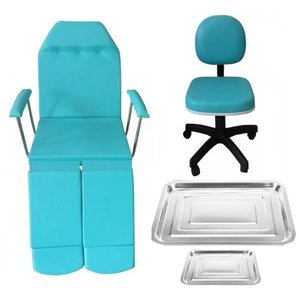Kit Podologia Verde Básico Maca Mocho e Bandejas Fiscomed Kit Maca para Podologia