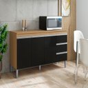 Ver imagem 2 de Balcao Andreia 1,60 Amendoa/Preto - Vrk Comercio On-Line