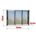 Ver imagem 4 de Janela Alumínio Elite 3 Folhas Moveis 1/3 100 x 240 V.Reflex Mix Preto Brimak